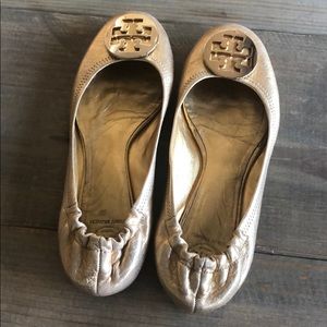 Tory Burch gold reva flat